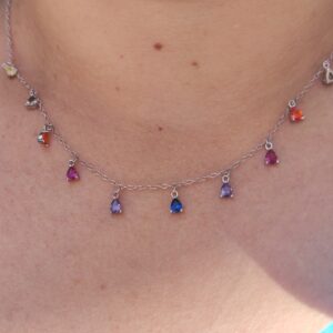 Collar Rainbow Diamonds Silver