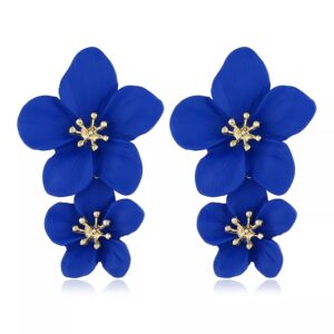 Pendientes Blooming Flower Blue