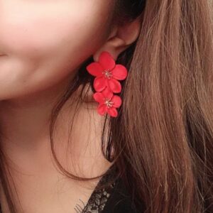 Pendientes Blooming Flower Red