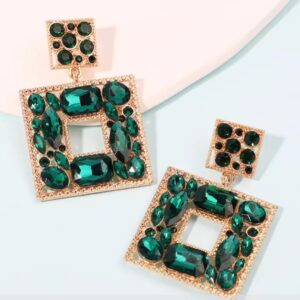 Pendientes Square in Green