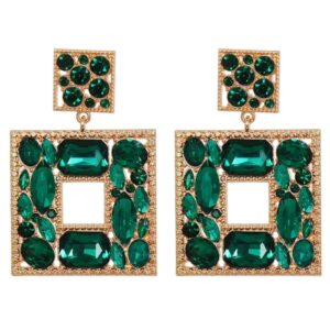 Pendientes Square in Green