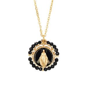 Collar Virgen Milagrosa Black