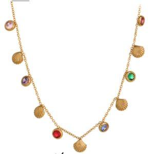 Collar Shell Colorful Gold